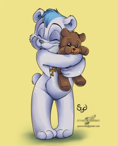 Rating: Safe Score: 0 Tags: 2012 ambiguous_gender anthro bear biped blue_hair brown_body brown_fur child daww e621 eyes_closed fur hair hug male mammal nude plushie polar_bear simple_background solo standing syd teddy_bear ursine white_body wolfblade yellow_background young young_anthro young_male User: bunchy7s