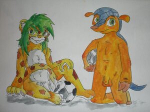 Rating: Explicit Score: 0 Tags: 4:3 anthro armadillo ball balls cheetah duo e621 felid feline fifa flaccid fuleco genitals kneeling ladyskd looking_at_viewer male mammal mascot nude painting_(artwork) penis pose sitting soccer_ball traditional_media_(artwork) traditional_painting_(artwork) traditional_watercolor_(artwork) watercolor_(artwork) xenarthran young young_anthro zakumi User: bunchy7s