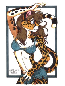 Rating: Safe Score: 0 Tags: 2003 absurd_res anthro blue_eyes bra breasts brown_hair cheetah clothing e621 ear_piercing felid feline female hair hi_res mammal piercing pinup pose signature solo spots tail terrie_smith traditional_media_(artwork) underwear User: bunchy7s
