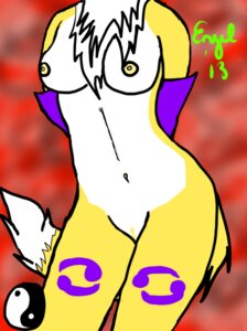 Rating: Explicit Score: 0 Tags: anthro arm_warmers armwear bandai_namco barely_visible_genitalia barely_visible_vulva canid canine clothing digimon digimon_(species) digital_media_(artwork) e621 female fur genitals mammal mostly_nude nipples noxfreakhound purple_armwear purple_clothing renamon solo tail torso_shot vulva white_body white_fur wiskar yellow_body yellow_fur yin_yang User: bunchy7s