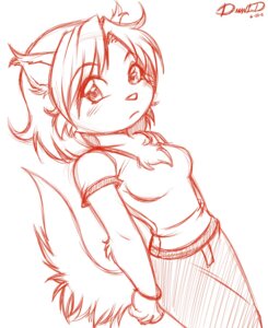 Rating: Safe Score: 0 Tags: 2011 anthro chest_tuft damnevildog e621 female fur hi_res mai_(christopherlee) monochrome red_and_white signature simple_background sketch solo tail tuft white_background User: bunchy7s