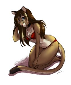 Rating: Safe Score: 0 Tags: anthro bikini biped blue_eyes breasts clothed clothing collar cougar dagger_leonelli e621 eyewear felid feline female glasses kneeling looking_at_viewer majime mammal skimpy small_breasts solo swimwear tail two-piece_swimsuit User: bunchy7s