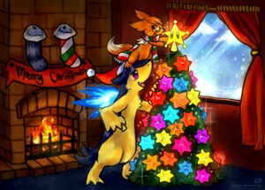 Rating: Safe Score: 0 Tags: ambiguous_gender anthro canid canine christmas christmas_star christmas_tree christmas_tree_topper clothing digital_media_(artwork) dipstick_tail duo e621 eevee fire footwear generation_1_pokemon generation_2_pokemon haychel holidays inside leacrea legwear mammal markings nintendo plant pokemon pokemon_(species) size_difference snow socks super_star tail tail_markings tree typhlosion User: bunchy7s
