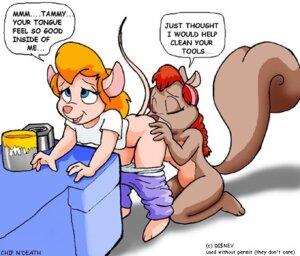 Rating: Explicit Score: 0 Tags: anthro chip_'n_dale_rescue_rangers chip_n'death clothing cunnilingus disney female gadget_hackwrench mouse oral oral_sex pants_down rodent rule34 speech_bubble squirrel tail tammy_squirrel text tree_squirrel yuri User: bunchy7s