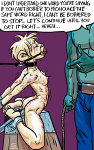 Rating: Explicit Score: 0 Tags: 1boy 1girls ball_gag bondage burn cigarette clothing female gag kit_(sublimate) male needles nipples piercing questionable_consent rule34 sublimate text torture wednesday_(sublimate) whip wooden_horse User: bunchy7s