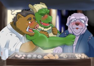 Rating: Safe Score: 0 Tags: anthro asian_mythology barazoku blush botan_akagane canid canine canis domestic_dog dragon drunk e621 east_asian_mythology eastern_dragon eyes_closed eyewear food glasses green_body group kemono male mammal morenatsu mythological_creature mythological_scalie mythology overweight scalie shigure_tachibana source_request substance_intoxication suid suine sus_(pig) tappei_midoriya unknown_artist wild_boar User: bunchy7s