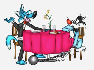 Rating: Safe Score: 0 Tags: absurd_res ankle_cuffs anthro ball_and_chain bow_(feature) bow_tie canid canine canis clothed clothing cuff_(restraint) cutlery domestic_cat duo e621 felid feline felis flower food forced fork fully_clothed furniture glass hi_res humor kitchen_utensils lock looney_tunes male mammal open_mouth plant plantigrade raised_heel restraints robbie_(rotten_robbie) rotten_robbie simple_background standing_on_toes suit sylvester_(looney_tunes) table tail tiptoes tobifur tools toony warner_brothers weaselgrease white_background wolf User: bunchy7s