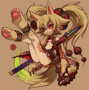 Rating: Safe Score: 0 Tags: 4_fingers 5_toes anthro athletic athletic_anthro athletic_female bottomless clothed clothing e621 feet felid female fingers fluffy fluffy_tail hair kemono light_body long_hair mammal markings melee_weapon pawpads pink_pawpads ponytail red_eyes rikose simple_background skimpy solo sword sword_on_back tail tan_background tan_body toes weapon weapon_on_back User: bunchy7s