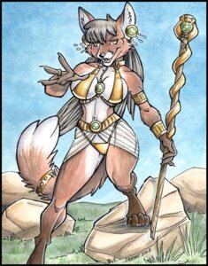 Rating: Safe Score: 0 Tags: 2008 anthro black_hair canid canine clothed clothing cybercat dipstick_tail e621 egyptian female fox hair jewelry mammal markings melee_weapon midriff polearm skimpy solo staff tail tail_markings weapon User: bunchy7s