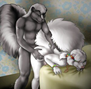 Rating: Explicit Score: 0 Tags: 2010 accessory albino all_fours alternative_fashion anal anal_penetration anthro beaded_bracelet beaded_jewelry beads bed bent_over bodily_fluids bracelet conditional_dnp cum cum_while_penetrated digital_media_(artwork) doggystyle duo e621 erection femboy fluffy fluffy_tail foreskin from_behind_position fur furniture genital_fluids genitals hair headband hippie humanoid_genitalia humanoid_penis jewelry male male/male male_penetrated male_penetrating male_penetrating_male mammal mephitid moodyferret necklace peace_symbol penetration penis precum raised_tail riesling rough_sex sex shaded skunk tail tattoo tybron white_body white_fur white_hair User: bunchy7s