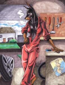 Rating: Questionable Score: 0 Tags: 2003 anthro ashtray ayame_emaya breasts canid canine canis cigarette cigarette_smoke cleavage clothed clothing coke_(ayame_emaya) coveralls dobermann domestic_dog driveway e621 ear_piercing female garage glistening glistening_breasts hammer hand_on_hip leaning_on_table lighter mammal mechanic neighborhood nude_photo open_clothing open_coveralls open_shirt open_topwear partially_clothed pegboard piercing pinscher pinup_poster pointy_ears poster prick_ears red_coveralls screwdriver shirt signature smoke smoking smoking_cigarette solo tire tomboy tools topwear traditional_media_(artwork) unbuttoned unbuttoned_topwear wrench User: bunchy7s