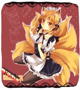 Rating: Safe Score: 0 Tags: animal_humanoid apron black_clothing black_legwear blonde_hair blush breasts canid canid_humanoid canine canine_humanoid clothing collarbone dress e621 female fox fox_humanoid fox_tail hair hi_res humanoid legwear looking_at_viewer maid_headdress maid_uniform mammal mammal_humanoid moko_(3886397) multi_tail pantyhose ran_yakumo short_hair sitting solo tail touhou uniform wariza yellow_eyes User: bunchy7s