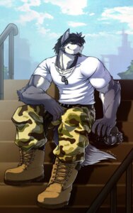 Rating: Safe Score: 0 Tags: 2012 5:8 anthro armor beard belt beret biceps big_muscles black_hair black_nose boots bottomwear camo camo_bottomwear camo_clothing camo_pants camo_print canid canine canis city cityscape clothed clothing cloud dog_tags e621 eyewear facial_hair fliegen80s footwear fully_clothed fur goatee goggles green_eyes grey_body grey_fur hair happy hat headgear headwear helmet hi_res jewelry laced_boots lacing looking_away male mammal manly military muscular muscular_anthro muscular_male necklace outside pants pattern_bottomwear pattern_clothing pattern_pants proud railing scott_visnjic shirt shoes sky smile soldier solo stairs steps tail topwear warrior white_clothing white_shirt white_topwear wolf User: bunchy7s