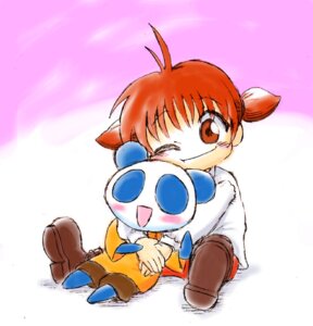 Rating: Safe Score: 0 Tags: ami_matsuzaki animal_yokocho anthro bear blush duo e621 ex1990 female giant_panda hug human issa male mammal one_eye_closed sitting traditional_media_(artwork) wink User: bunchy7s