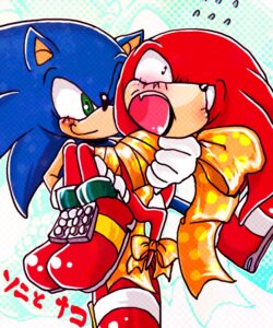 Rating: Safe Score: 0 Tags: anthro bent_legs big_eyes big_head blue_body blue_fur bound bow_(feature) bow_ribbon bridal_carry carrying_another closed_smile duo e621 eulipotyphlan fur gift gift_bow gift_wrapped hedgehog japanese_text knock-kneed knuckles_the_echidna legs_together male mammal mouth_closed open_mouth ribbons sega side_mouth smile sonic_the_hedgehog sonic_the_hedgehog_(series) text toony translated urahyu User: bunchy7s