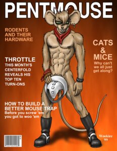 Rating: Questionable Score: 0 Tags: 1999 5_fingers abs alien antennae_(anatomy) anthro armband armor barcode biker_mice_from_mars biped black_nose boots brown_body brown_fur brown_hair clothing cover cover_art cover_page covering covering_crotch covering_self e621 ear_piercing english_text eyewear fictional_magazine_cover fingerless_gloves fingers footwear front_view fur glasses gloves hair handwear headgear helmet house_mouse kerchief looking_at_viewer magazine_cover male mammal mouse murid murine muscular muscular_anthro muscular_male navel nipple_piercing nipples nude parody pecs penthouse piercing pose pubes rodent shadow shoes solo spread_legs spreading standing tail teeth text throttle_(bmfm) wooky User: bunchy7s