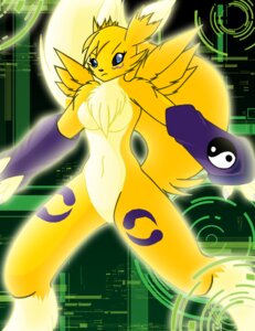 Rating: Questionable Score: 0 Tags: anthro armwear bandai_namco black_sclera blue_eyes breasts c0sm0 canid canine chest_tuft clothed clothing digimon digimon_(species) dipstick_tail e621 elbow_gloves female fur gloves handwear leg_markings mammal markings renamon solo tail tail_markings tuft white_body white_fur y2k_(graphic_design) yellow_body yellow_fur User: bunchy7s
