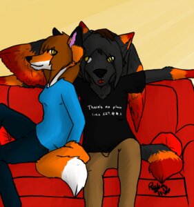 Rating: Safe Score: 0 Tags: anthro anthro_fox_(artist) black_body black_fur bottomwear canid canine canis clothing cuddling denim denim_bottomwear denim_clothing dipstick_tail duo e621 english_text feathered_wings feathers female fox fur furniture jeans leaning male mammal markings nerd orange_body orange_fur orange_markings pants rachel_fox relaxing shirt simple_background sofa steelwings sweater tail tail_markings text text_on_clothing text_on_shirt text_on_topwear toony topwear wings wolf yellow_eyes User: bunchy7s Rating: Safe Score: 0 Tags: anthro anthro_fox_(artist) black_body black_fur bottomwear canid canine canis clothing cuddling denim denim_bottomwear denim_clothing dipstick_tail duo e621 english_text feathered_wings feathers female fox fur furniture jeans leaning male mammal markings nerd orange_body orange_fur orange_markings pants rachel_fox relaxing shirt simple_background sofa steelwings sweater tail tail_markings text text_on_clothing text_on_shirt text_on_topwear toony topwear wings wolf yellow_eyes User: bunchy7s