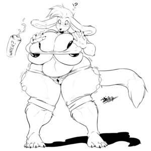 Rating: Questionable Score: 0 Tags: 2009 5_fingers anthro areola areola_slip big_breasts black_and_white bottle breast_expansion breasts clothing container curvy_figure daigo digital_drawing_(artwork) digital_media_(artwork) dipstick_tail e621 expansion female fingers fluffy fluffy_tail fox_tail fur hybrid interrobang kangaroo lagomorph leporid line_art long_ears looking_at_self macropod mammal markings marsupial monochrome multicolored_tail naoki_(snao) nipples rabbit shadow solo surprised tail tail_markings thick_thighs torn_clothing transformation voluptuous water_bottle wide_hips User: bunchy7s