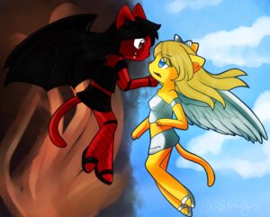 Rating: Safe Score: 0 Tags: accessory angelina_onyx anthro archived_source black_hair blonde_hair bottomwear bow_(feature) bow_accessory bow_ribbon breasts clothing cloud deity demigoddess domestic_cat duo e621 feathered_wings feathers felid feline felis female fire footwear hair hair_accessory hair_bow hair_ribbon legwear mammal membrane_(anatomy) membranous_wings natasha_onyx outside patrickgainher ribbons sandals shoes simple_background skirt sky skyscape small_breasts smile stockings sunnynoga surprised tail wings User: bunchy7s