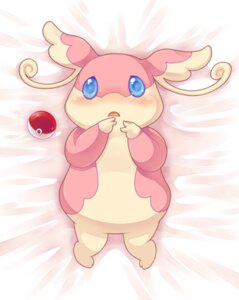 Rating: Safe Score: 0 Tags: ambiguous_gender audino bed_sheet bedding bedding_background blue_eyes blush e621 embarrassed generation_5_pokemon iris_(artist) looking_at_viewer lying nintendo on_back pink_body pokeball pokemon pokemon_(species) shy solo standard_pokeball toony User: bunchy7s