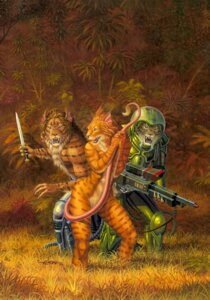Rating: Safe Score: 0 Tags: 1989 anthro armor book_cover breasts claws clothed clothing cover covering covering_breasts covering_crotch covering_self cybernetic_leg cybernetic_limb cybernetic_tail cybernetics cyborg dagger detailed_background e621 fangs felid female forest futuristic_armor futuristic_gun grass group gun headgear helmet jungle knife known_space kzinti larry_elmore machine male mammal man-kzin_wars melee_weapon nature nude outside plant power_armor ranged_weapon rifle science_fiction sniper_rifle spacesuit stripes tail teeth topless topless_male tree weapon whiskers wood User: bunchy7s