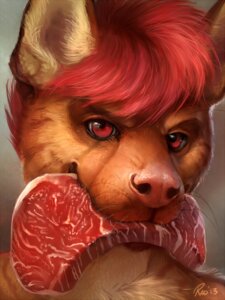 Rating: Safe Score: 0 Tags: 2013 3:4 ambiguous_gender anthro beef bust_portrait canid canine detailed detailed_food e621 food fur hair looking_at_viewer mammal meat mouth_hold orange_body orange_fur pink_nose portrait red_eyes red_hair rhyu solo steak User: bunchy7s