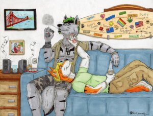 Rating: Safe Score: 0 Tags: 2011 ace_stryker alcohol anthro artist_name beer beverage bottomwear bracelet camo camo_bottomwear camo_clothing camo_print camo_shorts canid canine canis cargo_pants clothed clothed_male clothing dated detailed detailed_background dog_tags domestic_dog drugs duo e621 english_text food furniture golden_gate_bridge head_on_lap hi_res husky jewelry male male/male male_anthro mammal marijuana music nordic_sled_dog on_lap on_sofa open_clothing open_shirt open_topwear pants pattern_bottomwear pattern_clothing pattern_shorts piercing relaxing ryan_sanderson shirt shorts smoke smoking sofa spitz surfboard tail text toony topwear vehicle watercraft wolf wristband User: bunchy7s