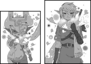 Rating: Questionable Score: 0 Tags: 2008 5_fingers artist_name blonde_hair blush breath clothed clothing cold dated dogear218 duo e621 elf fangs female fingers fused_shadow greyscale hair headgear headwear humanoid humanoid_pointy_ears link male midna monochrome nintendo not_furry nude pointy_ears scarf signature simple_background snow snowflake teeth text the_legend_of_zelda twili twilight_princess white_background wide_hips winter User: bunchy7s