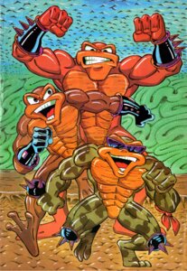 Rating: Questionable Score: 0 Tags: abs amphibian anthro armor battletoads biceps brown_eyes captainninja clothed clothing e621 eyewear flexing frog glasses gloves grin group handwear hi_res male muscular muscular_male pecs pimple_(battletoads) pose rareware rash_(battletoads) smile sunglasses toad_(frog) topless zitz_(battletoads) User: bunchy7s