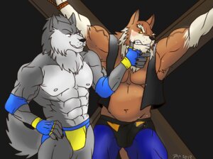 Rating: Questionable Score: 0 Tags: 2013 abs anthro armpit_hair biceps big_muscles body_hair canid canine canis domestic_dog duo e621 elek_kristof_(character) fur hentist jag_knight12 male mammal mrawesomematty muscular muscular_male pecs pose tail travis_kristof vein wolf User: bunchy7s