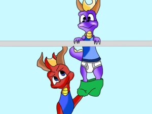 Rating: Questionable Score: 0 Tags: 4:3 activision assisted_exposure blush briefs clothing dragon duo e621 exercise flame_the_dragon humiliation male mythological_creature mythological_scalie mythology pantsing prank pull-up_(exercise) pull_up_bar pulling_pants_down purple_body red_body scalie spyro spyro_the_dragon tail tighty_whities traditional_media_(artwork) underwear unknown_artist white_briefs white_clothing white_underwear User: bunchy7s