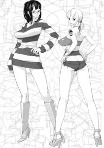 Rating: Questionable Score: 0 Tags: 2girls ass bobobo breasts female female_only high_heel_boots high_heels highres large_breasts long_breasts minidress monochrome nami_(one_piece) nico_robin one_piece one_piece_film_strong_world pre-timeskip rule34 shorts tattoo tight_clothes User: bunchy7s