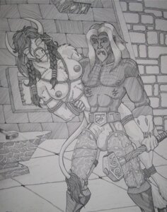 Rating: Questionable Score: 0 Tags: anthro bdsm blizzard_entertainment bodily_fluids bondage bound bovid bovine duo e621 female greyscale human magic_user male mammal monochrome paladin purplegriffin shaman tail tail_tuft tauren tears tribal_spellcaster tuft warcraft User: bunchy7s