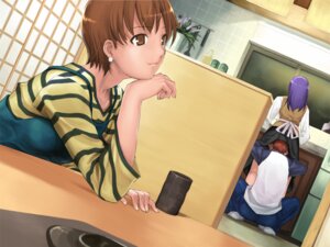 Rating: Explicit Score: 0 Tags: 1boy 2girls artist_request brown_eyes brown_hair clothing earrings emiya_shirou face_in_ass fate/stay_night fate_(series) female fujimura_taiga hidden implied_cunnilingus kitchen long_hair male matou_sakura oblivious purple_hair red_hair rule34 short_hair skirt stealth_sex straight User: bunchy7s
