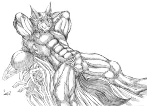 Rating: Explicit Score: 0 Tags: abs anthro balls_outline biped bulge canid canine canis clothed clothing detailed_bulge e621 fur genital_outline greyfus greyscale hands_behind_head juusenshi_gulkeeva looking_at_viewer lying male mammal monochrome muscular muscular_anthro muscular_male on_back pecs penis_outline simple_background solo tail thong topless underwear white_background wild_knights_gulkeeva wolf xkoshiji User: bunchy7s