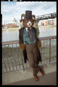 Rating: Safe Score: 0 Tags: accessory anthro bovid bridge caprine classy clothed clothing costume e621 europe fully_clothed fursuit gallenw goat grandfathered_content hat headgear headwear horn looking_at_viewer male mammal necktie real solo suit top_hat User: bunchy7s