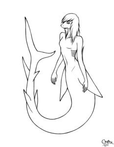 Rating: Safe Score: 0 Tags: ambiguous_gender anthro aquatic black_and_white chiroina chyo e621 fish hair line_art long_hair monochrome shark simple_background sketch solo white_background User: bunchy7s