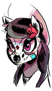 Rating: Safe Score: 0 Tags: 2013 black_hair bodypaint bone bone_mask calavera candy clothing day_of_the_dead dessert e621 earth_pony equid equine face_paint female feral flower food friendship_is_magic fur grey_body grey_fur hair hasbro hat headgear headwear hi_res holidays horse mammal mask my_little_pony octavia_(mlp) plant pony purple_eyes simple_background skull skull_face_paint skull_mask solo sugar_skull unknown_artist white_background User: bunchy7s