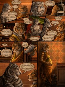 Rating: Questionable Score: 0 Tags: 3:4 alcohol anthro belly beverage big_belly blue_eyes clothed clothing collar comic dhaval_(character) dialogue digital_media_(artwork) duo e621 english_text esha_(rukis) eyes_closed felid female flower food fully_clothed green_eyes leucistic male mammal metal_collar pantherine plant pregnant red_lantern rukis speech_bubble text tiger topless whiskers User: bunchy7s