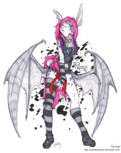 Rating: Safe Score: 0 Tags: alternative_fashion anthro biped blue_eyes clothing e621 ear_piercing ear_ring female glamfur goth lagomorph legwear mammal membrane_(anatomy) membranous_wings piercing ring_piercing simple_background skvader solo standing stockings sukebepanda tattoo text url white_background wings User: bunchy7s
