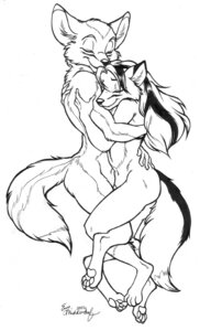 Rating: Questionable Score: 0 Tags: 2006 anthro black_and_white canid canine dingbat duo e621 female fox hug hugging_another kat_vixen kit_fox line_art love male male/female mammal monochrome nude olve romantic romantic_couple simple_background tail true_fox white_background User: bunchy7s