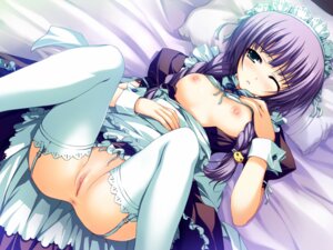 Rating: Explicit Score: 0 Tags: 1girls akatsuki_no_goei anus bed blush braid breasts female female_only game_cg garter_straps green_eyes hair_ribbon highres lace lace-trimmed_thighhighs maid maid_headdress nipples no_panties on_back pillow purple_hair pussy ribbon rule34 solo thighhighs tomose_shunsaku tsuki_(akatsuki_no_goei) twin_braids uncensored white_legwear white_thighhighs wink wrist_cuffs User: bunchy7s