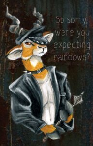 Rating: Safe Score: 0 Tags: alternative_fashion antelope anthro bovid brown_eyes clothed clothing collar dipstick_ears e621 ear_markings english_text front_view frown fur half-length_portrait hat headgear headwear holding_object holding_weapon hooves horn impala jacket leather leather_clothing leather_jacket leather_topwear looking_at_viewer mace male mammal markings melee_weapon multicolored_ears open_clothing orange_body orange_fur portrait rainbow rimpala solo spiked_collar spikes text topwear weapon white_body white_fur User: bunchy7s