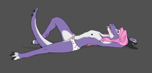 Rating: Questionable Score: 0 Tags: adolescent anthro biped black_nipples blush_(artist) breasts clothed clothing dragon e621 female fur hair horn looking_at_viewer lying mythological_creature mythological_scalie mythology nipples non-mammal_breasts non-mammal_nipples on_back panties pink_(character) pink_hair purple_body purple_fur scalie simple_background small_breasts solo tail tongue tongue_out topless underwear young young_anthro young_female User: bunchy7s