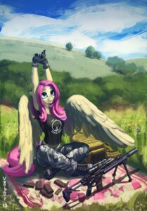 Rating: Safe Score: 0 Tags: 2013 absurd_res anthro anthrofied backpack biped blue_eyes boots camo camo_print clothing cloud e621 ear_piercing equid equine feathered_wings feathers female field fluttershy_(mlp) footwear friendship_is_magic gloves grass gun hair handwear hasbro hi_res mammal my_little_pony mythological_creature mythological_equine mythology outside pegasus piercing pink_hair plant ranged_weapon rifle scope shoes sitting sky solo stretching tree vombavr weapon wings yellow_body yellow_feathers User: bunchy7s