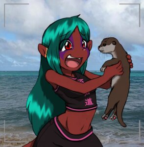 Rating: Safe Score: 0 Tags: beach blue_hair breasts cainethelongshot camera_view clothed clothing cloud duo e621 feet female feral fur hair heart_symbol hindpaw kyaa mammal markings mustelid open_mouth otter outside pawpads paws photo red_body red_eyes red_fur sand sea seaside shindorei sky tongue water xd User: bunchy7s