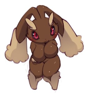 Rating: Questionable Score: 0 Tags: 1:1 anthro big_breasts breasts e621 female generation_4_pokemon lagomorph looking_at_viewer lopunny mammal nintendo pokemon pokemon_(species) red_eyes simple_background slightly_chubby solo unknown_artist white_background User: bunchy7s