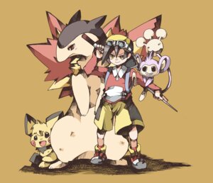 Rating: Safe Score: 0 Tags: aipom azuzuhikaru black_hair clothing e621 ethan_(pokemon) feral generation_2_pokemon group hair hat headgear headwear human male mammal nintendo pichu pokemon pokemon_(species) pose red_eyes rodent tail tail_hand team_pose typhlosion unusual_anatomy unusual_tail User: bunchy7s
