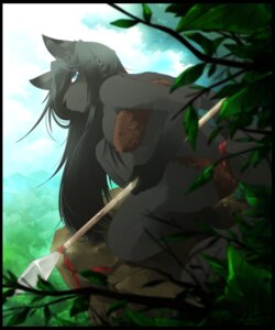 Rating: Questionable Score: 0 Tags: 5:6 anthro biped black_body black_border black_fur blue_eyes border canid canine canis cliff clothed clothing cloud detailed_background e621 female forest fur fur_bikini hair hi_res holding_object holding_weapon kneeling kubikitsune long_hair looking_at_viewer mammal melee_weapon nature outside plant polearm skimpy sky solo spear tree weapon wolf wood User: bunchy7s